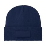 Cosy hat with patch navy-blue colour