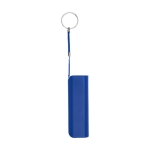 Colourful promotional powerbank with keyring, 1,200 mAh royal blue colour