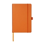 Notebook with pocket in colours, A5 lined orange colour