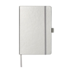 Notebook with pocket in colours, A5 lined silver colour