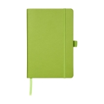 Notebook with pocket in colours, A5 lined lime colour