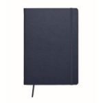 Hardcover notebook with lined pages made of recycled paper, A5 blue colour