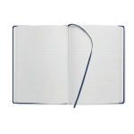 Hardcover notebook with lined pages made of recycled paper, A5 blue colour