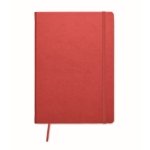 Hardcover notebook with lined pages made of recycled paper, A5 red colour second view