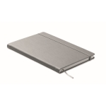 Hardcover notebook with lined pages made of recycled paper, A5 grey colour