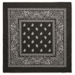 Square cotton bandana, 90 g/m2 black colour third view