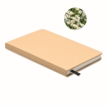 Eco notebook with plant seeds and lined recycled paper, A5 beige colour