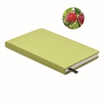 Eco notebook with plant seeds and lined recycled paper, A5 lime colour