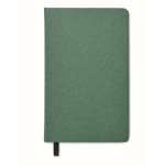 Eco notebook with plant seeds and lined recycled paper, A5 dark green colour