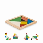 Colourful wooden tangram game to gift wood colour