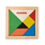 Colourful wooden tangram game to gift wood colour second main view