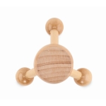 Wooden hand massager for back relaxation wood colour third view