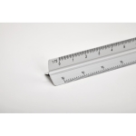 Architect's ruler made of aluminium with three sides, 30 cm matt silver colour third photographic view