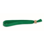 Polyester fabric wristband with bamboo clasp green colour