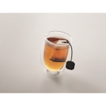 Reusable silicone tea bag with base for promotional use black colour fifth photographic view