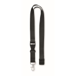 Lanyard with removable buckle and safety lock black colour second view