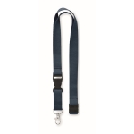 Lanyard with removable buckle and safety lock blue colour second view