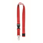 Lanyard with removable buckle and safety lock red colour second view