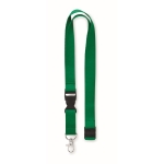 Lanyard with removable buckle and safety lock green colour second view