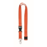 Lanyard with removable buckle and safety lock orange colour second view