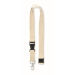 Lanyard with removable buckle and safety lock beige colour second view