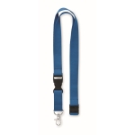 Lanyard with removable buckle and safety lock royal blue colour second view