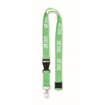 Lanyard with removable buckle and safety lock view with print area