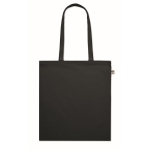 Organic tote bag in various colours, long handles, 180 g/m2 black colour second view