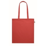 Organic tote bag in various colours, long handles, 180 g/m2 red colour second view