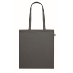 Organic tote bag in various colours, long handles, 180 g/m2 dark grey colour second view