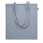 Organic tote bag in various colours, long handles, 180 g/m2 light blue colour