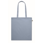 Organic tote bag in various colours, long handles, 180 g/m2 light blue colour second view