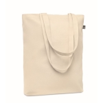 Sturdy organic canvas bag, bottom gusset, 270 g/m2 beige colour