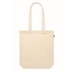 Sturdy organic canvas bag, bottom gusset, 270 g/m2 beige colour fourth view