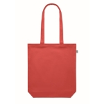 Sturdy organic canvas bag, in various colours, 270 g/m2 red colour fourth view