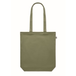 Sturdy organic canvas bag, in various colours, 270 g/m2 green colour fourth view