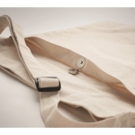 Canvas shoulder bag with adjustable strap, 270 g/m2 beige colour third photographic view