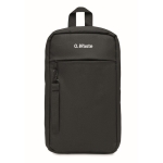 Shoulder bag that can be worn on the back, 600D RPET polyester black colour fourth main view