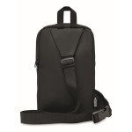 Shoulder bag that can be worn on the back, 600D RPET polyester black colour fifth view