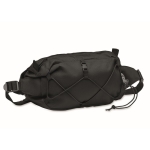 Sporty belt bag made of 600D RPET polyester black colour