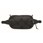 Sporty belt bag made of 600D RPET polyester black colour third view