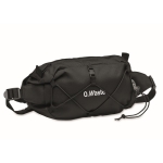 Sporty belt bag made of 600D RPET polyester black colour main view