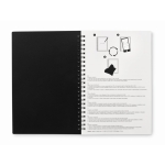 Reusable notebook with erasable pen and lined pages, A5 black colour sixth view