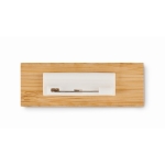 Bamboo name tag with safety pin wood colour fourth view