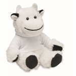 Cuddly plush toy cow with hoodie white colour