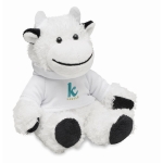 Cuddly plush toy cow with hoodie white colour main view