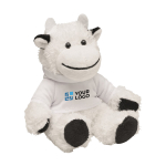 Cuddly plush toy cow with hoodie white colour view with print area