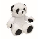 Stuffed toy panda bear with hooded shirt for your promotions white colour