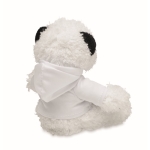 Stuffed toy panda bear with hooded shirt for your promotions white colour second view