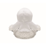 Stuffed toy panda bear with hooded shirt for your promotions white colour fourth view